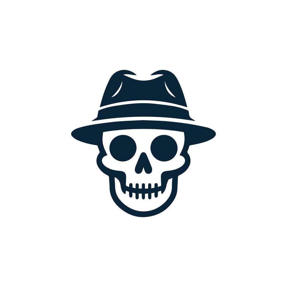 skull in hat icon vector