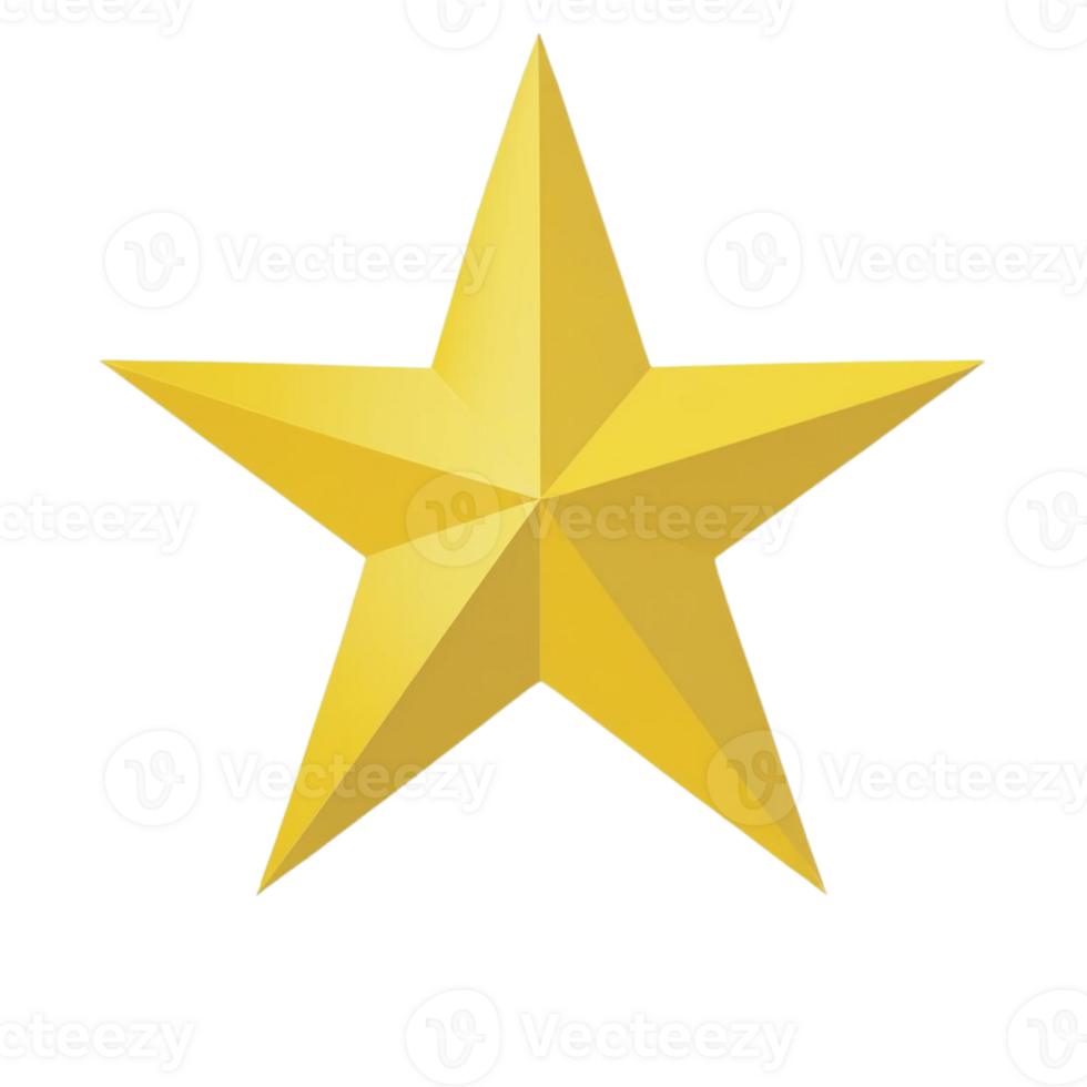 Golden Five-Pointed Star High-Resolution Illustration png