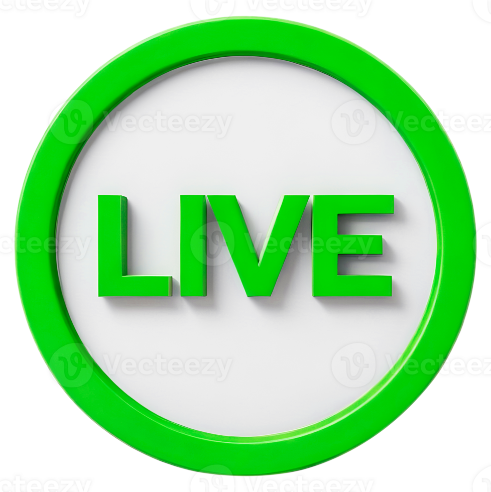 A green LIVE icon is displayed within a green circle. png