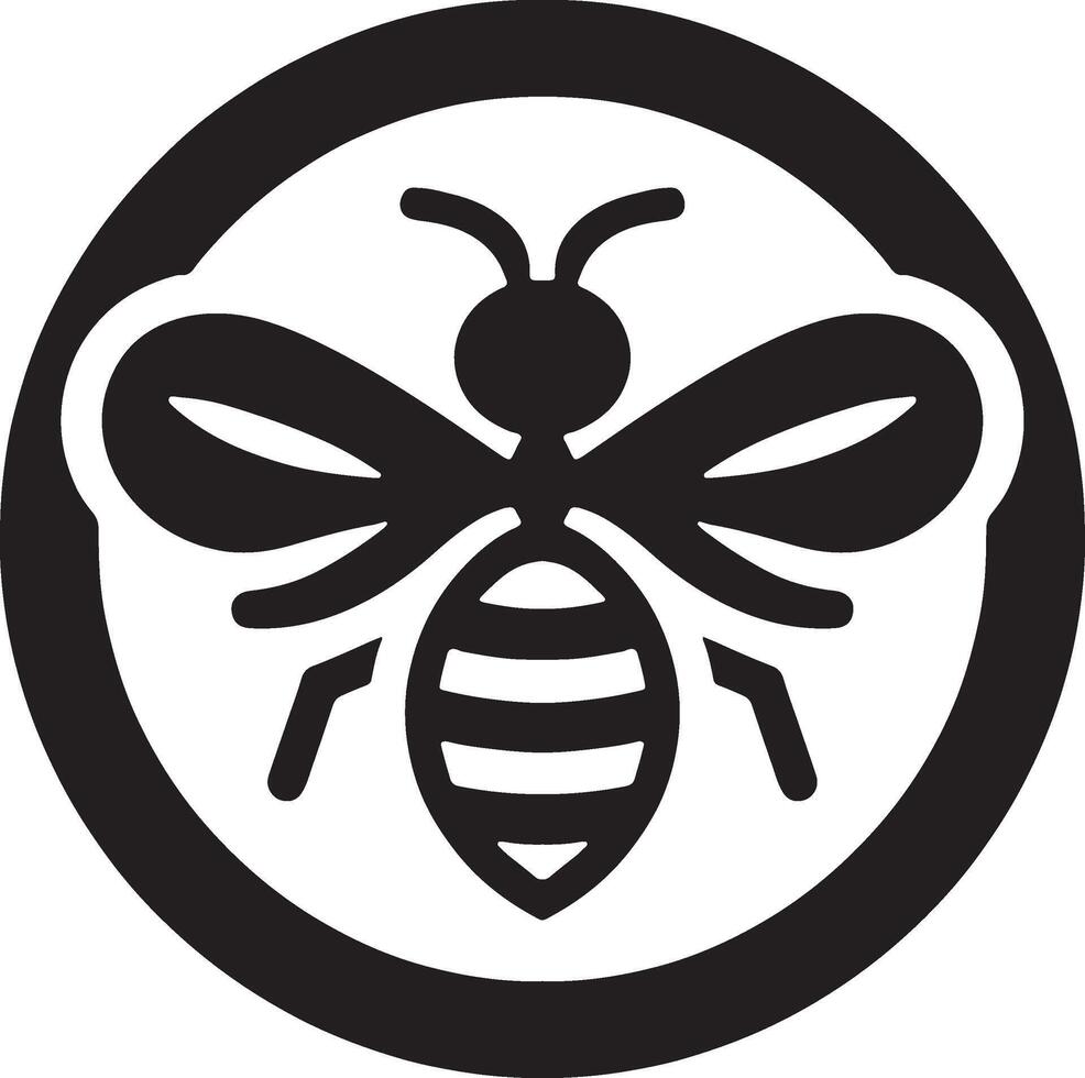 Bee logo is black and white vector