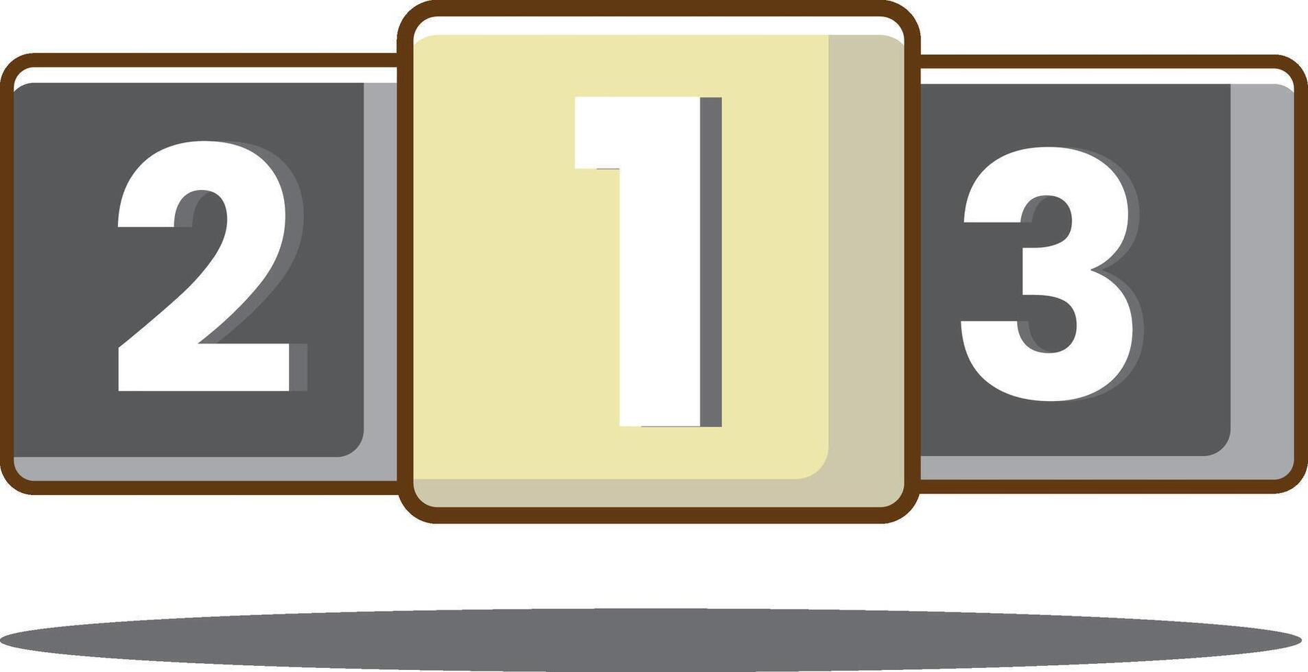 Winner Podium Icon Flat Design. Outline Number, One, Two, Three, Symbol. vector