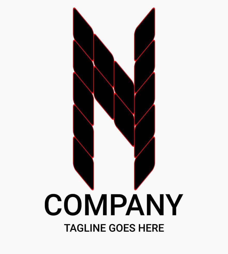 Elegant, sporty, and uniquely designed monogram letter N logo. This design is suitable for t-shirt, gamer, sport, etc. Large letter N logo. vector