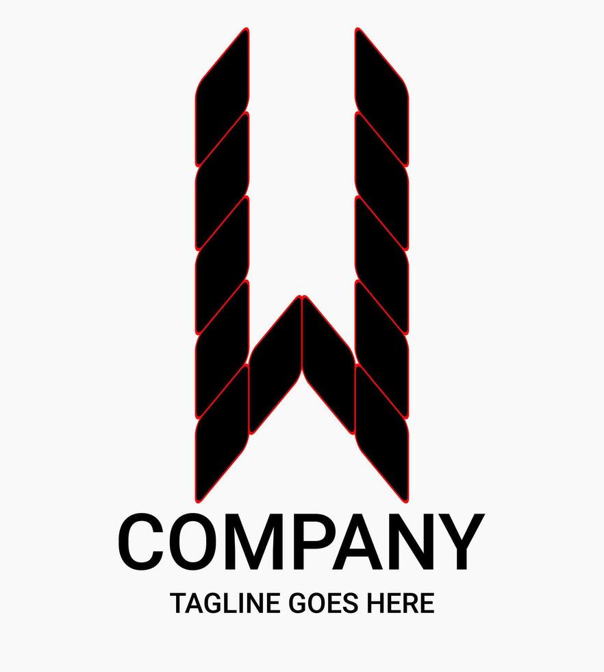 Elegant, sporty and uniquely designed monogram letter 'W' logo. This design is suitable for t-shirt, gamer, sport, etc. Large letter W logo. vector