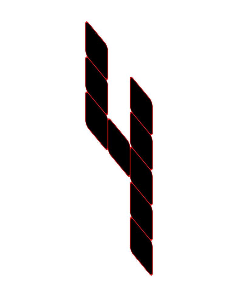 Design number four italics. Suitable for t-shirts, gamers, baseball, etc. Sports Style. vector