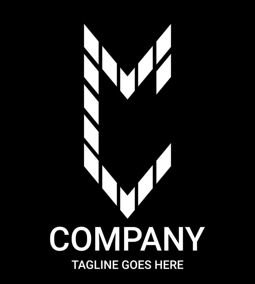 Lowercase alphabet 'c' arrow style. Suitable for t-shirts, gamers, motocross, basketball, baseball, rugby, motorsport, sports cars, bicycles, construction, etc. Minimalist, aesthetic, pro logo shape. vector