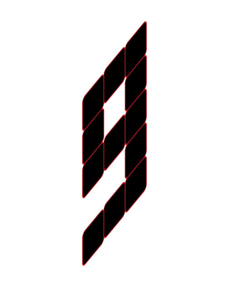Design number nine italics. Suitable for t-shirts, gamers, baseball, etc. Sports Style. vector