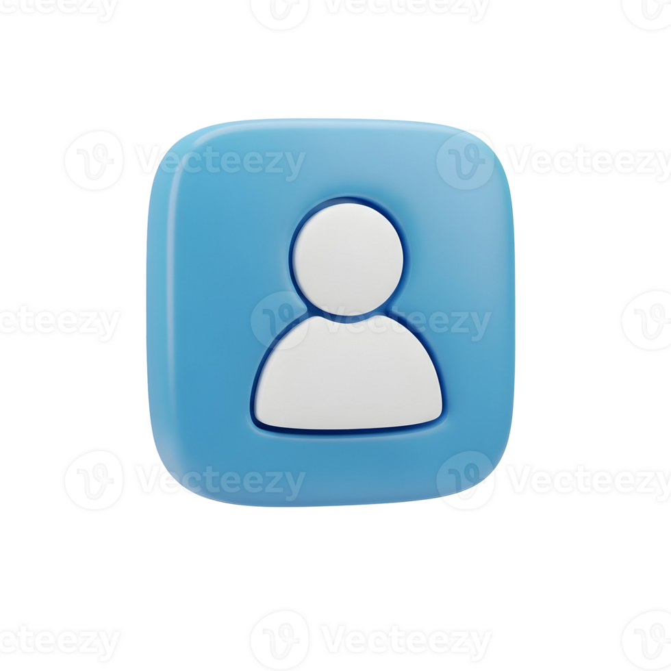 A blue square icon with rounded corners depicting a white silhouette of a person in the center png
