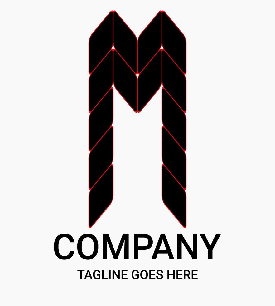 Elegant, sporty and uniquely designed monogram letter 'M' logo. This design is suitable for t-shirt, gamer, sport, etc. Large letter M logo. vector