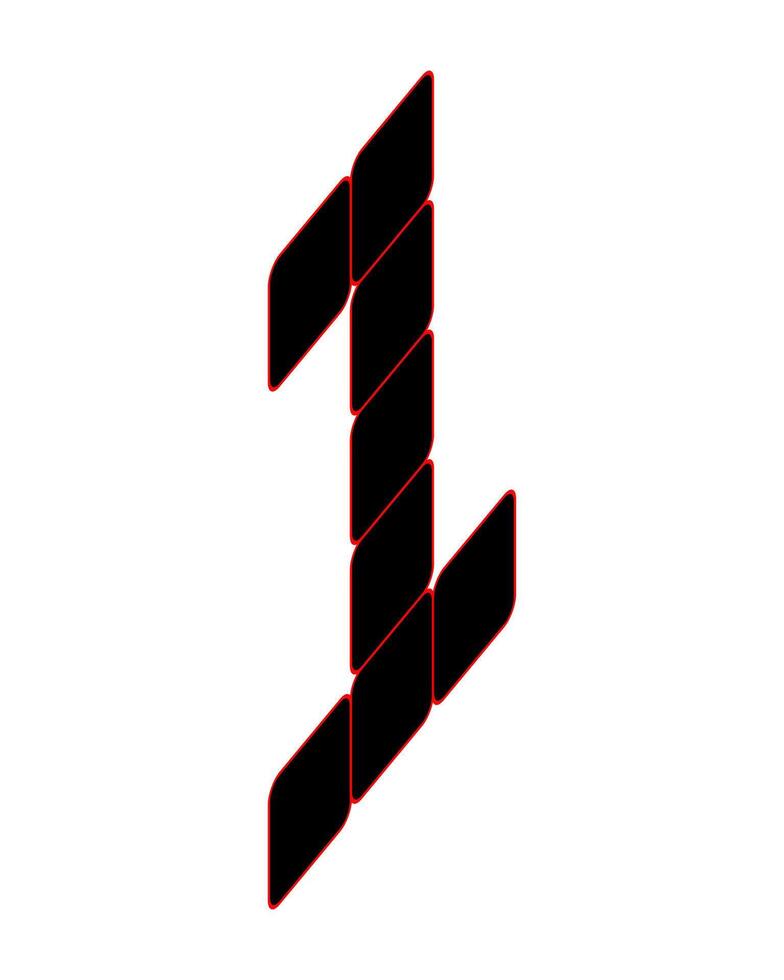 Design number '1' italics. Suitable for t-shirts, gamers, baseball, etc. Sports Style. vector