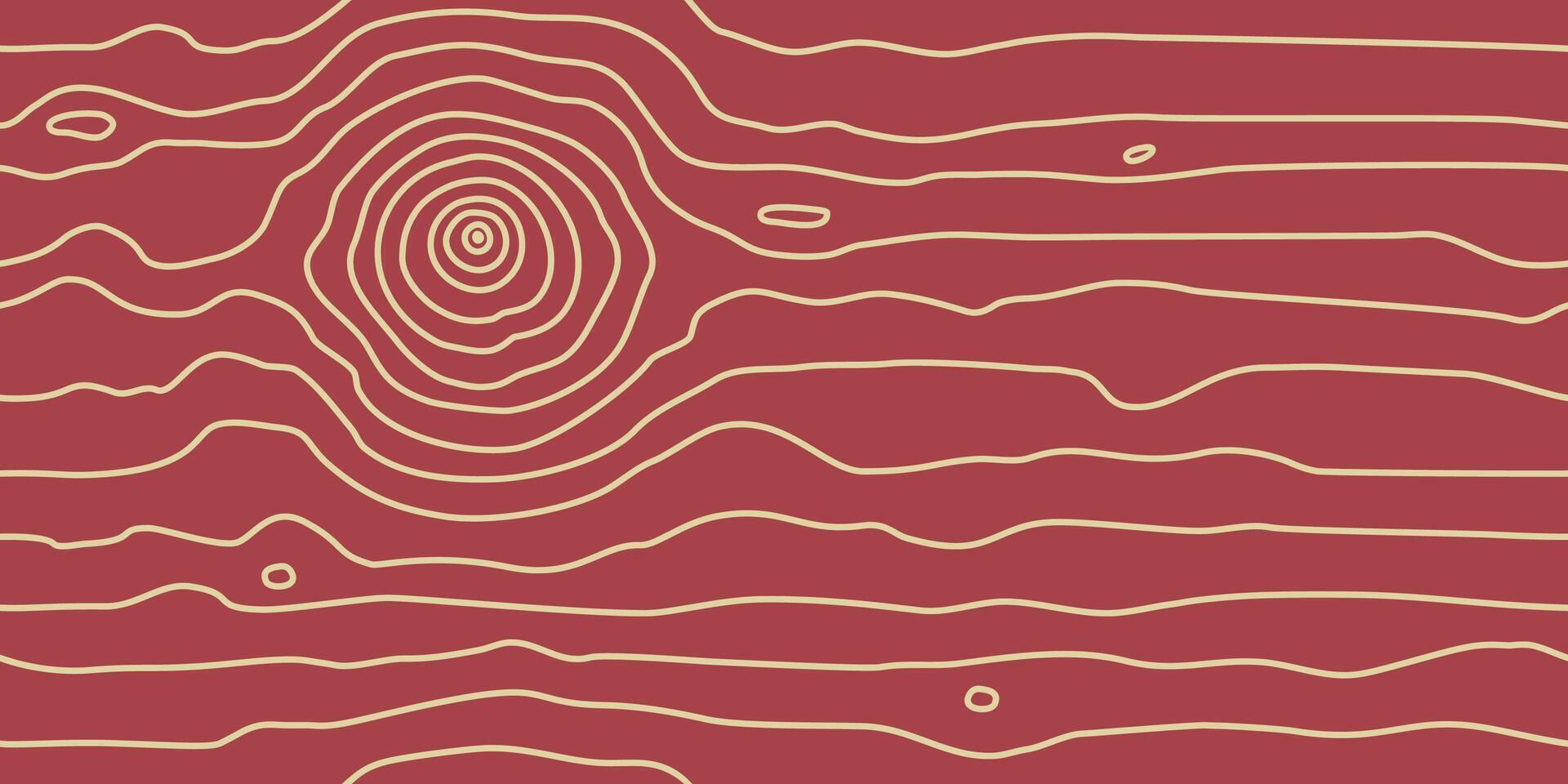 Seamless pattern of dense thin lines, wood grain texture background. Red wooden texture vector