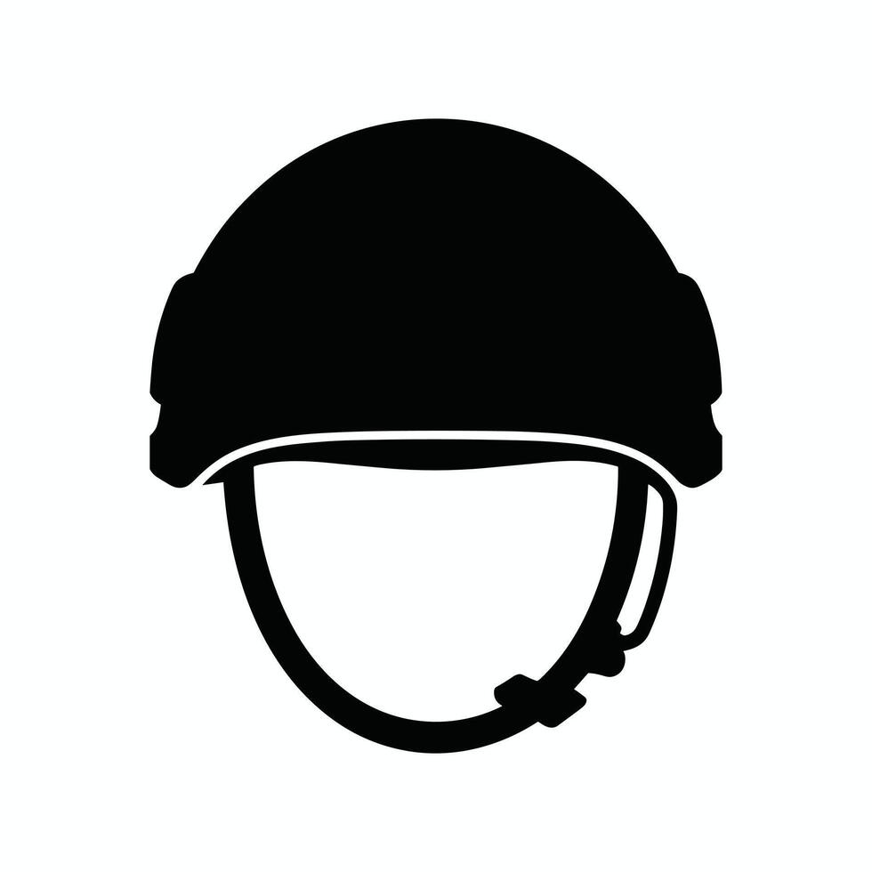 Military Helmet Icon Silhouette Safety Headgear Illustration. vector