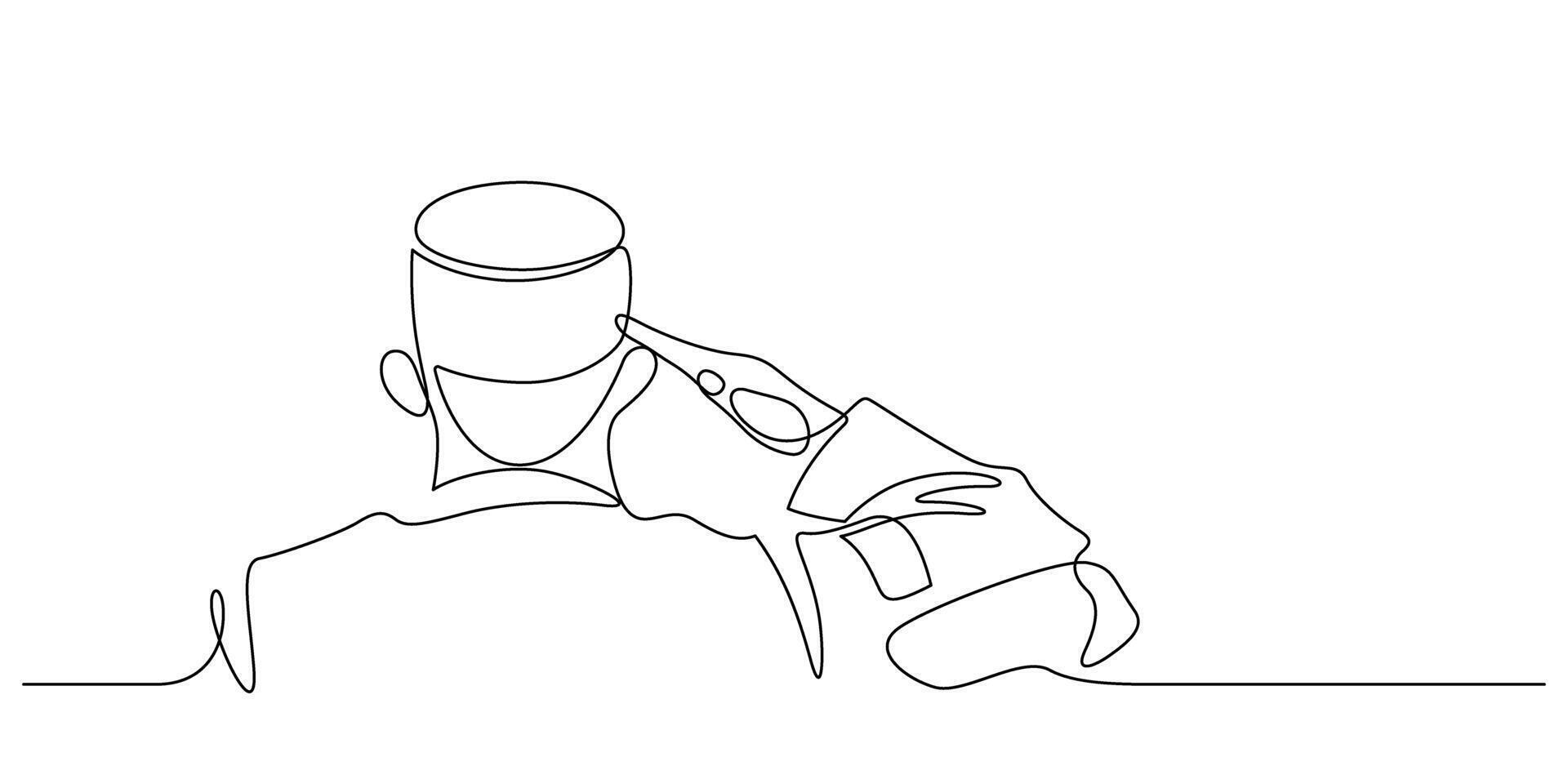 military soldier camouflage saluting one line drawing continuous vector