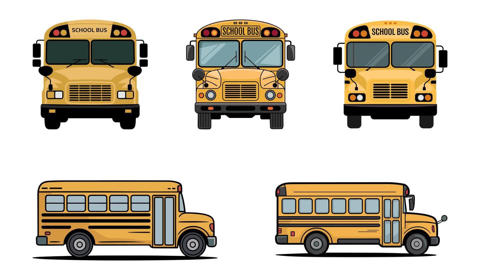 Illustration of different school buses vector