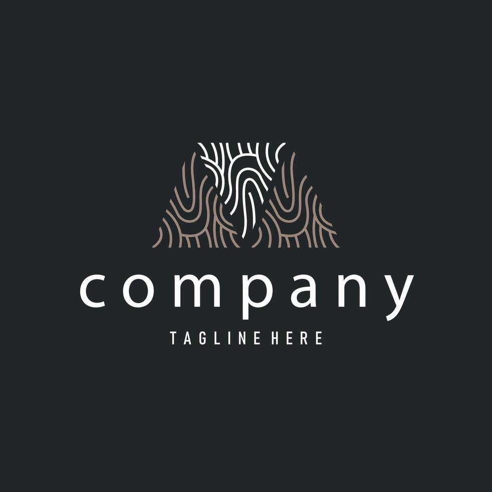 Simple and elegant modern identity fingerprint logo technology design branding vector