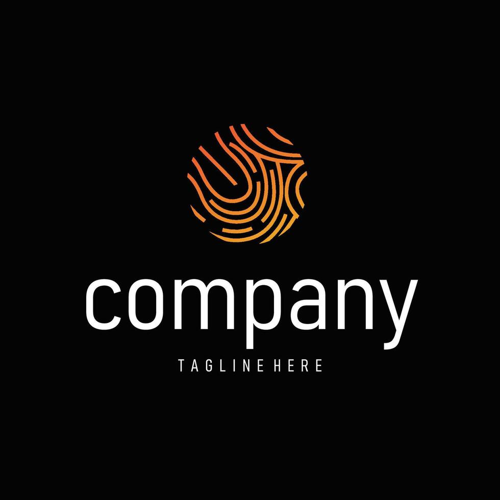 Simple elegant modern identity fingerprint logo technology design vector