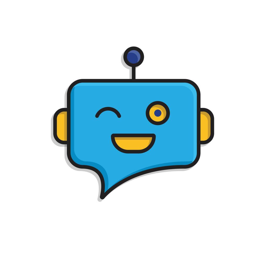 ai icon. AI Personal Assistant. Chatbot avatar. Chat bubble with smiling robot face. UI, education. isometric design style vector