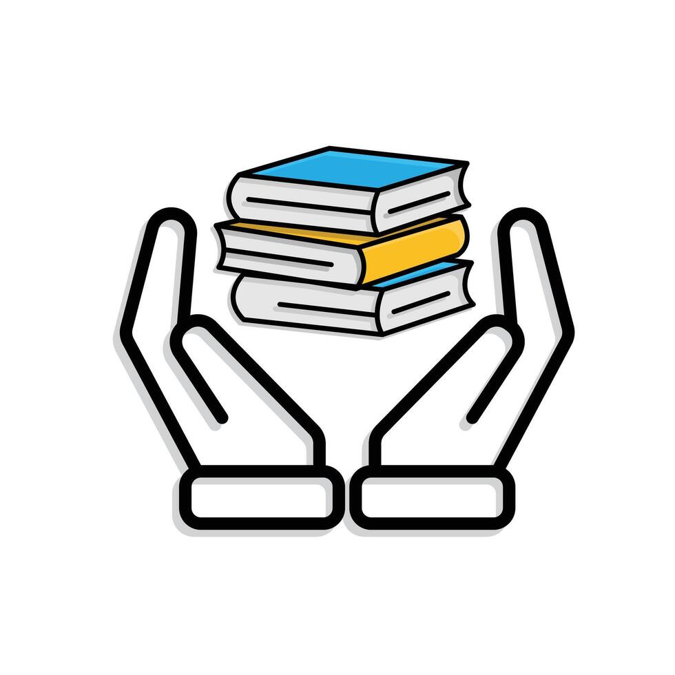 education icon. book or ebook. three stacked books. smart, learning, clever. Mixed design vector