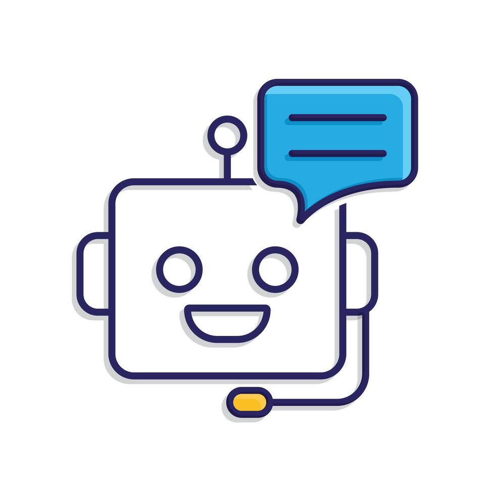 ai icon. AI Personal Assistant. Voice assistant. microphone with bot face. UI, education. Mixed design style vector