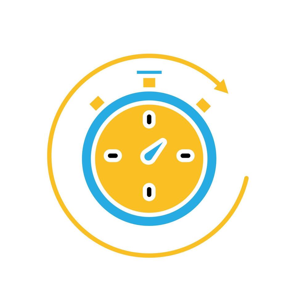 Remote Work. Time tracker icon. Counter clock with circular progress bar. collaboration. Flat design style vector