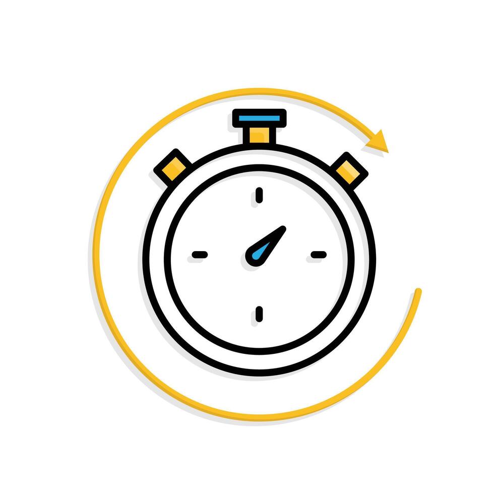 Remote Work. Time tracker icon. Counter clock with circular progress bar. collaboration. Mixed design style vector