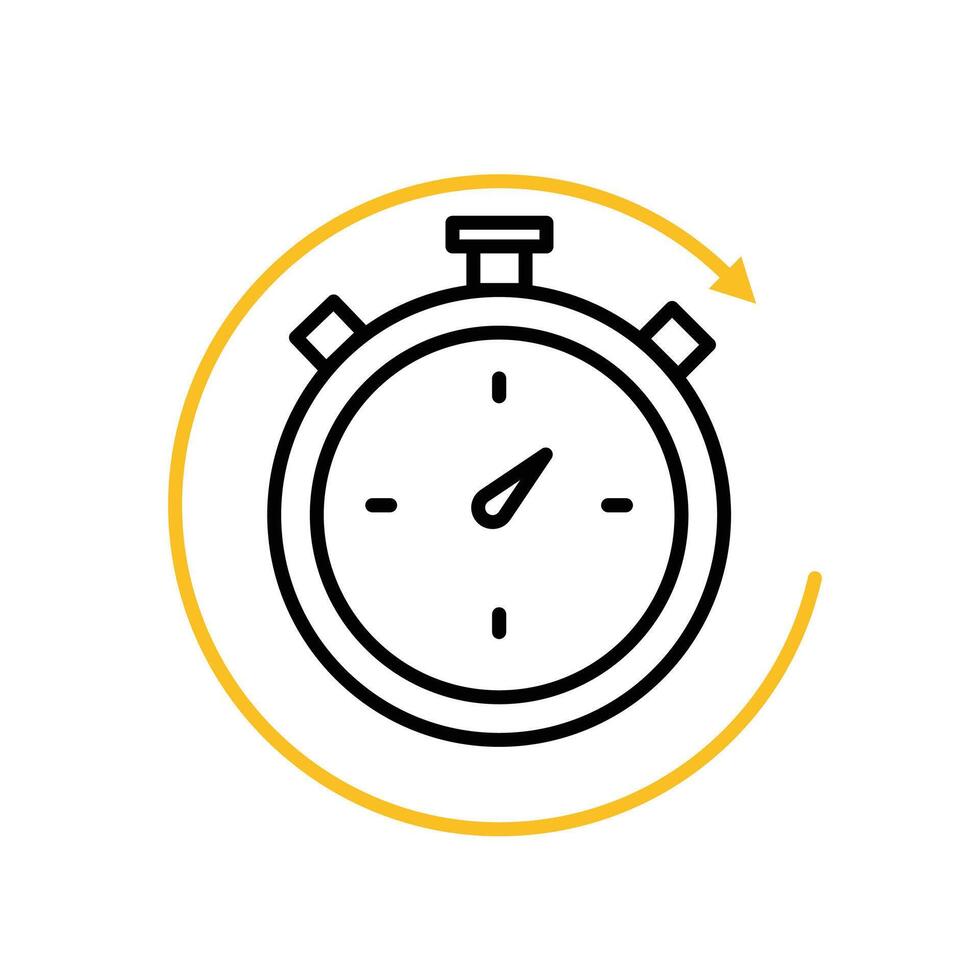 Remote Work. Time tracker icon. Counter clock with circular progress bar. collaboration. Outline design style vector