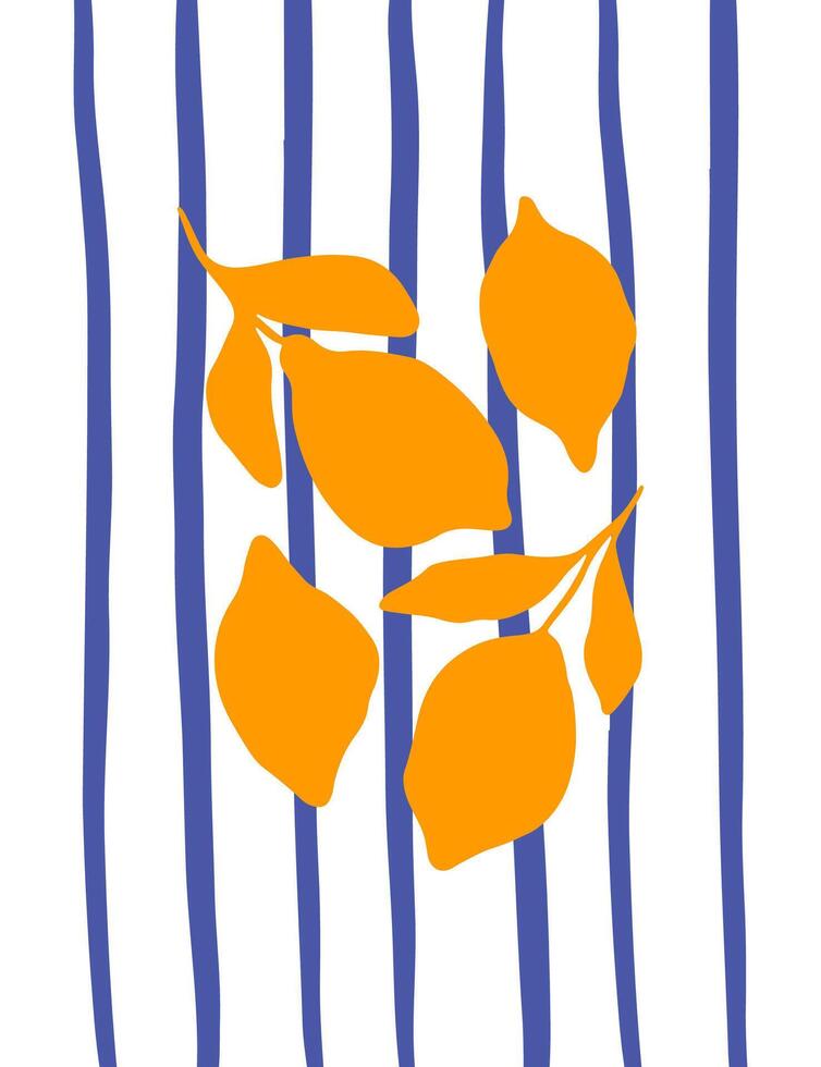 Hand drawn poster with lemons vector