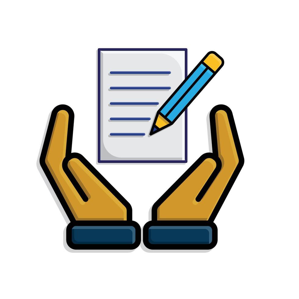 education icon. Notes and Highlighting Tools in hand. smart, learning, clever. isometric design vector