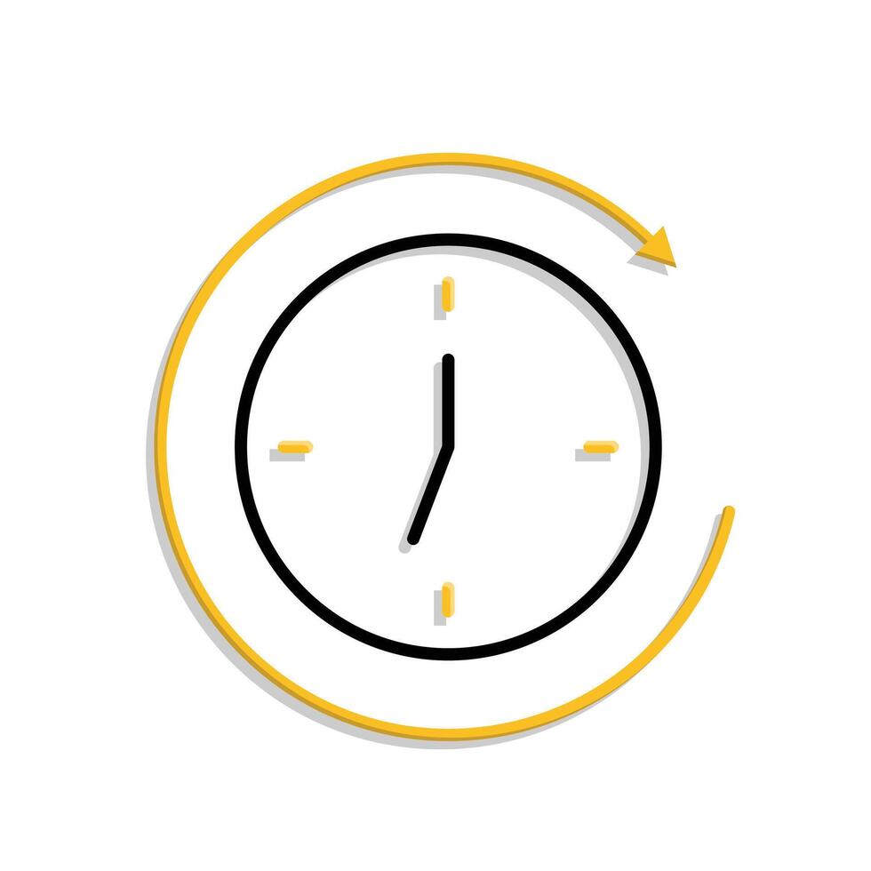 Remote Work. Time tracker icon. clock with circular progress bar. collaboration. Mixed design style vector