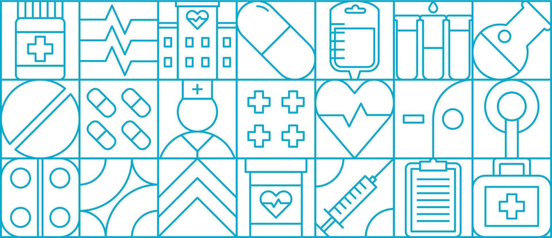 Heart healthcare pattern tile background vector