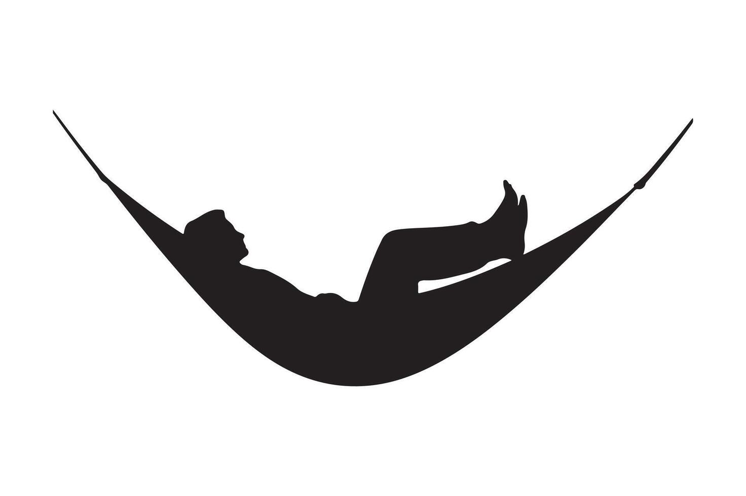 Person relaxing in a hammock, isolated on white background vector