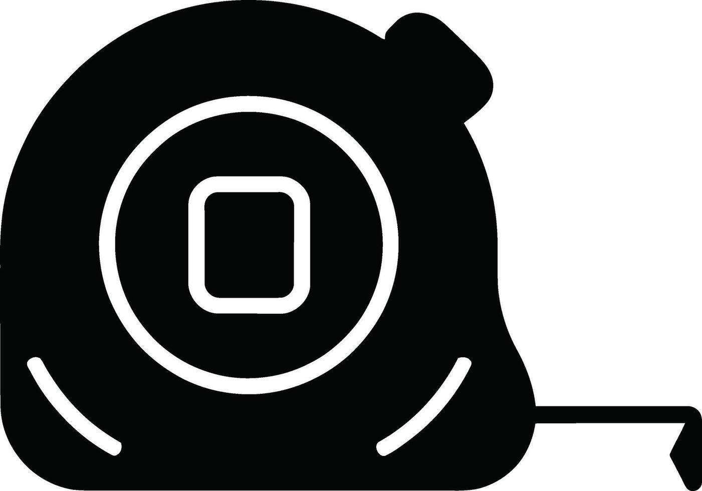 Black tape measure icon isolated on white background vector