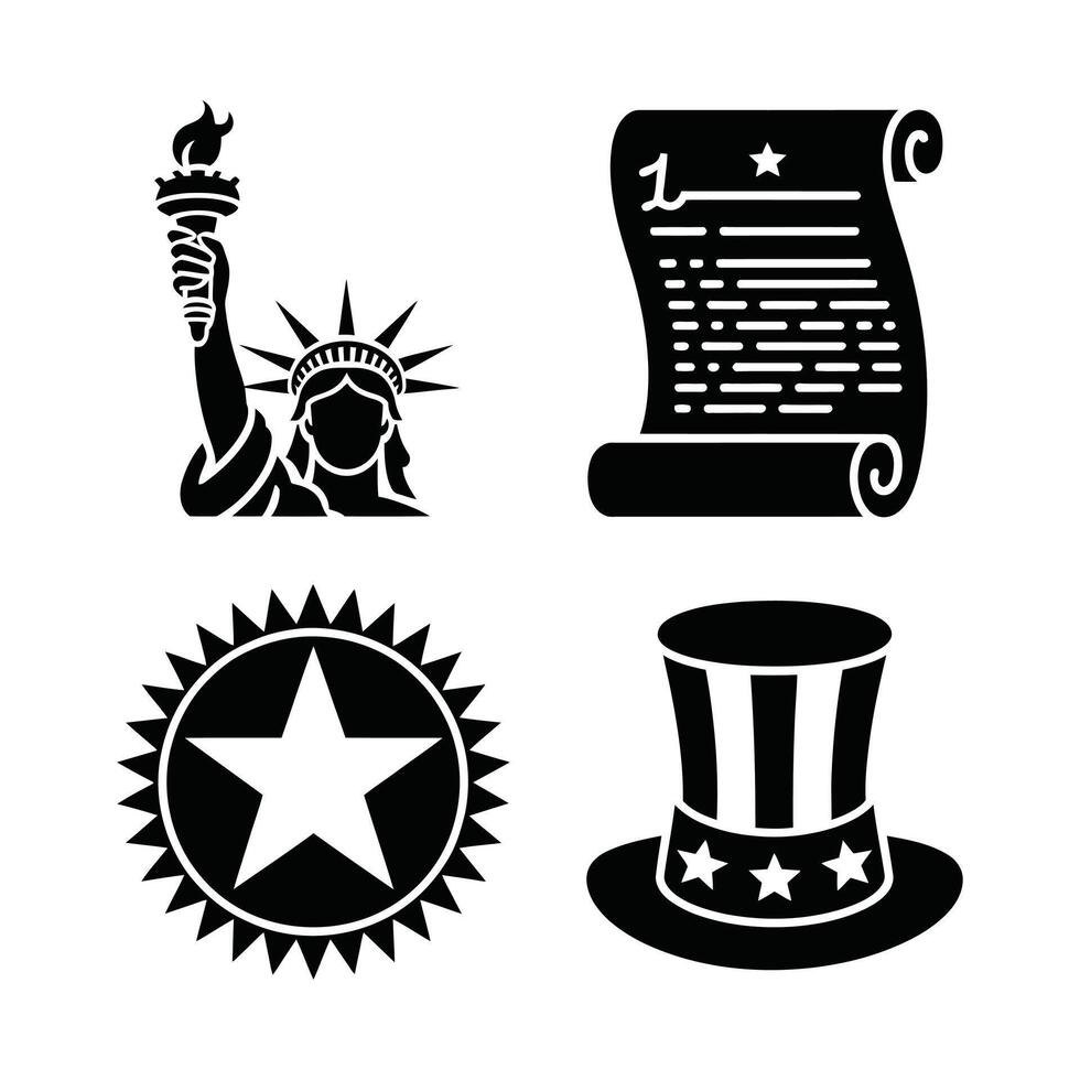 Patriotic icons isolated on white background vector
