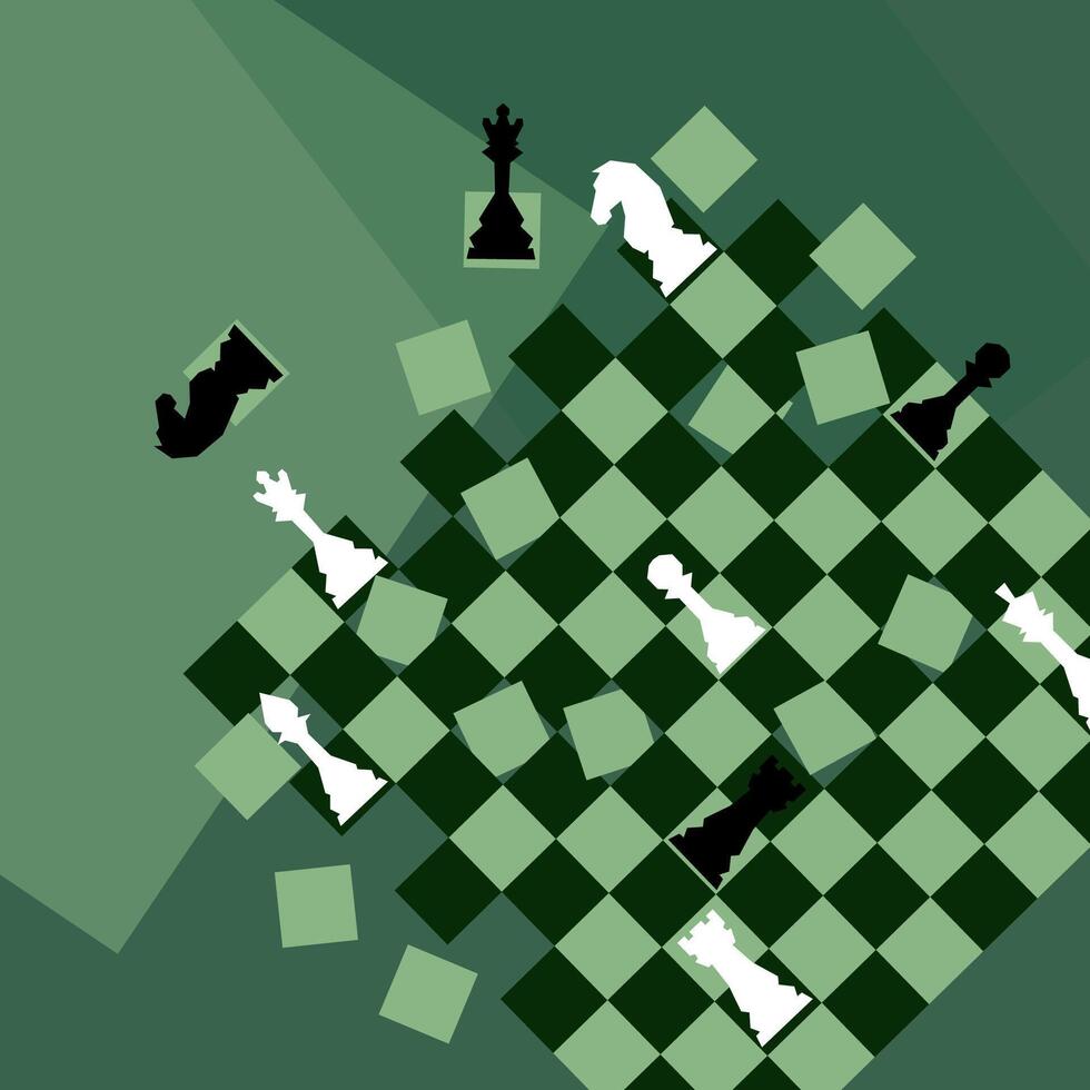 Chess background. Poster for chess tournament, Abstract chess design illustration. Chess day concept. Competition, intellectual sport, championship. vector