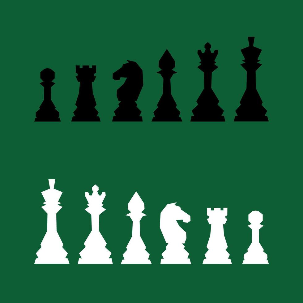 Chess figures icons set, Board game. King, queen, bishop, pawn, horse, knight, rook. International chess day. Chess tournament. Strategy concept vector