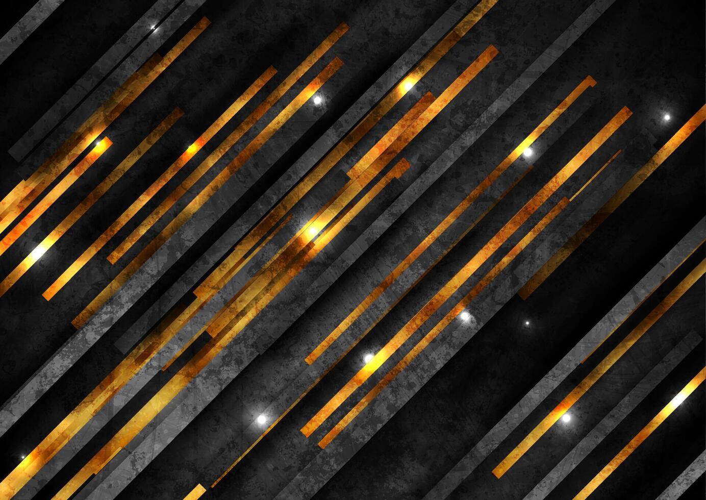 Abstract dark background with golden stripes vector