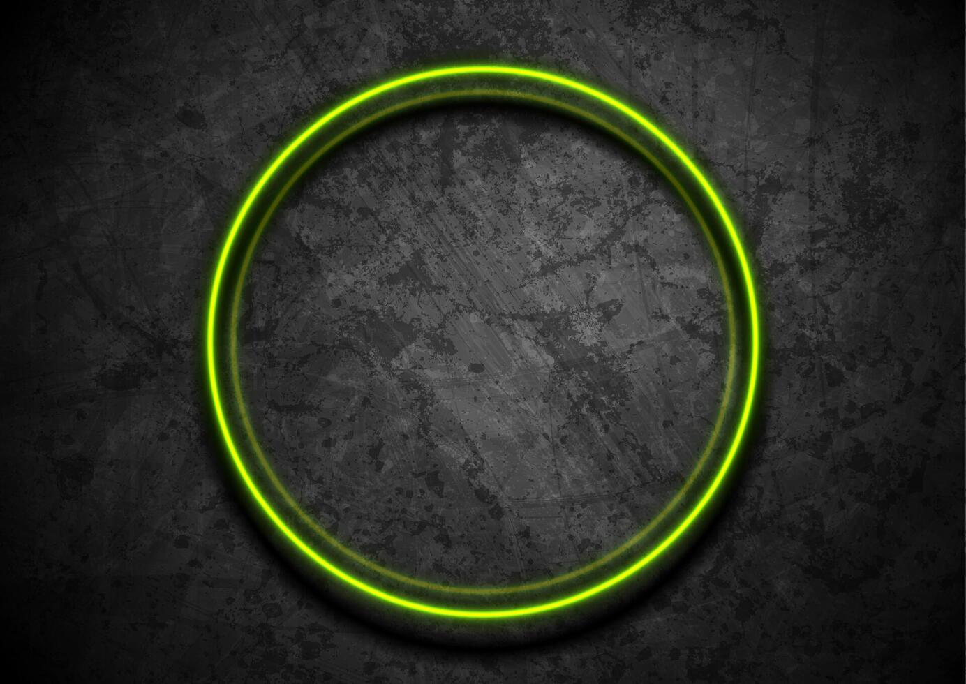 Green glowing circle on gray background vector