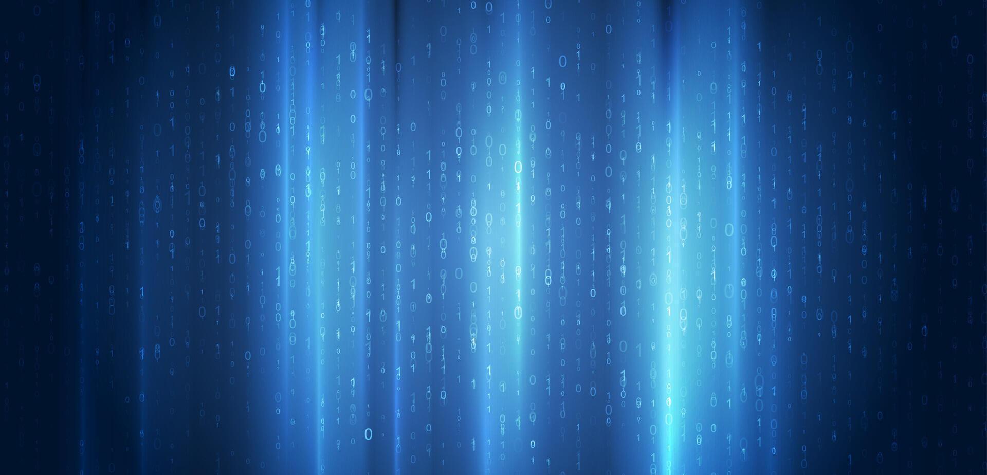 Blue digital data stream background vector
