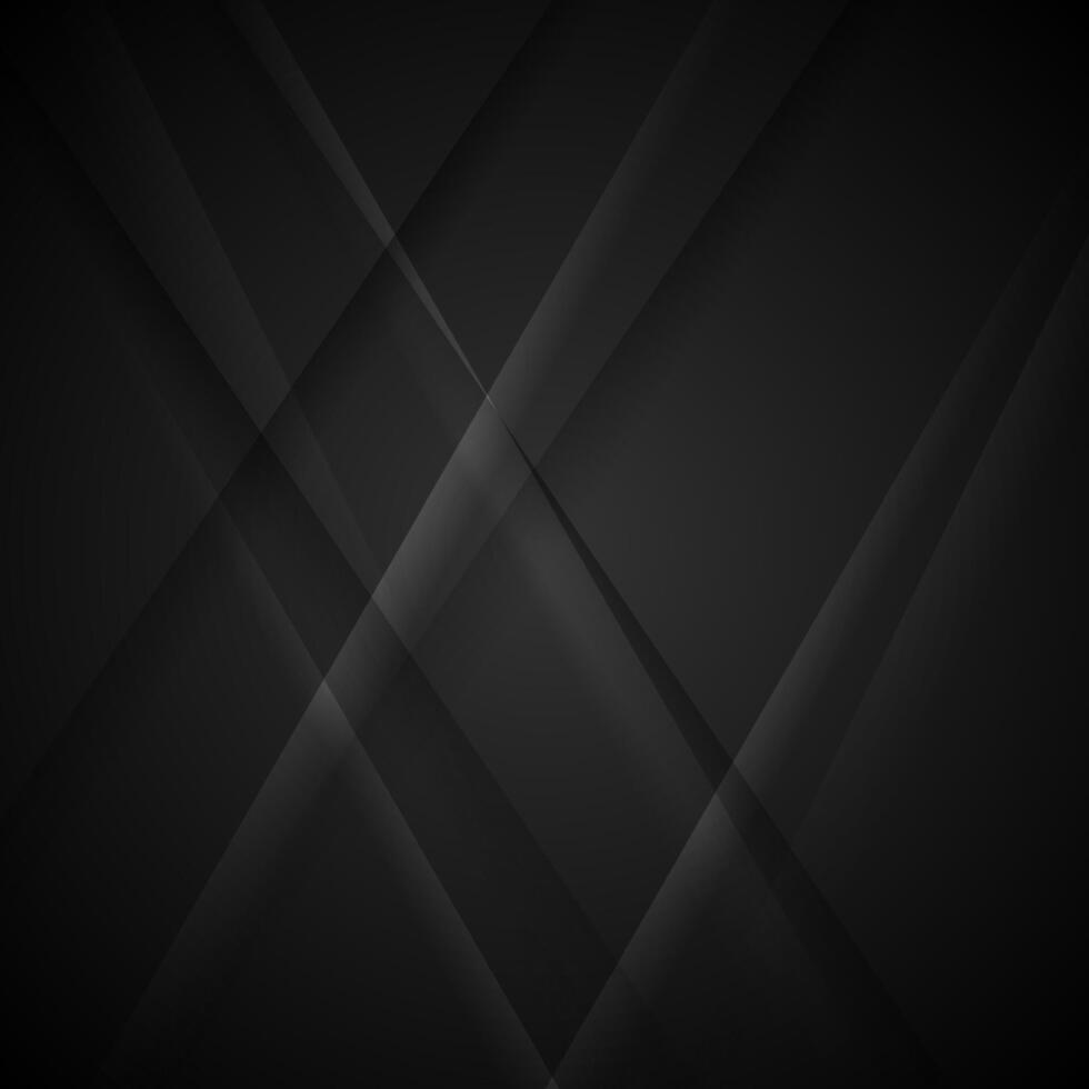 Dark grey glossy lines and stripes abstract futuristic background vector