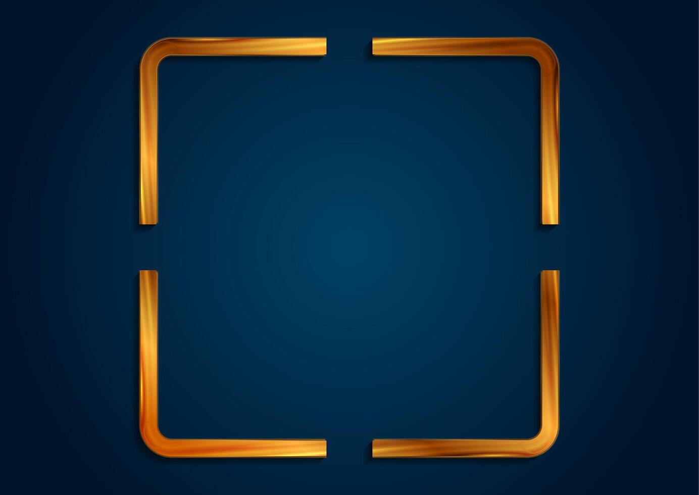 Golden blank square frame abstract geometric design vector