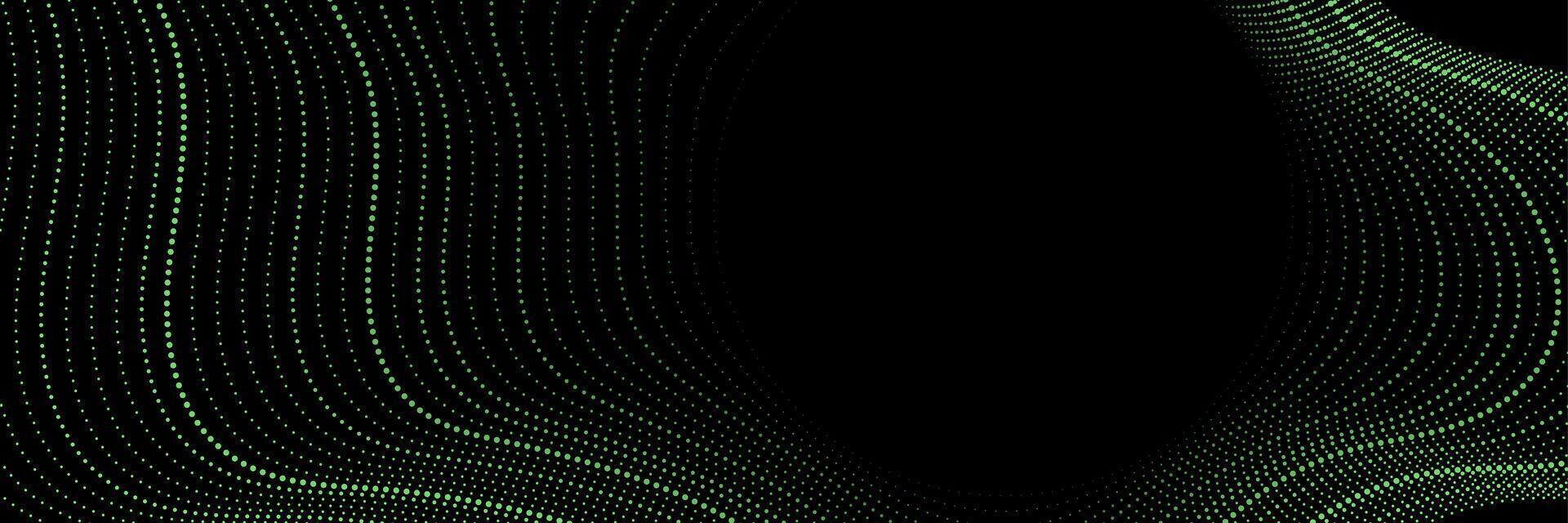 Green minimal wavy dotted lines background vector