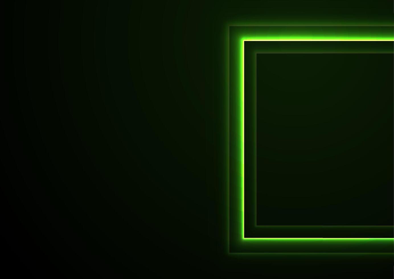 Bright green neon square abstract technology background vector