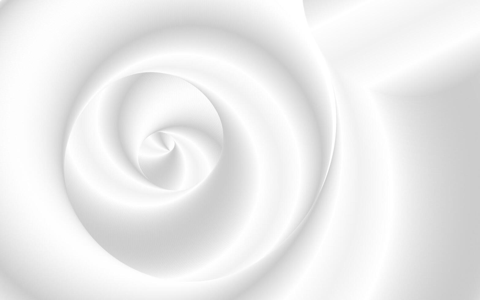 Abstract grey and white 3d liquid waves spiral background vector