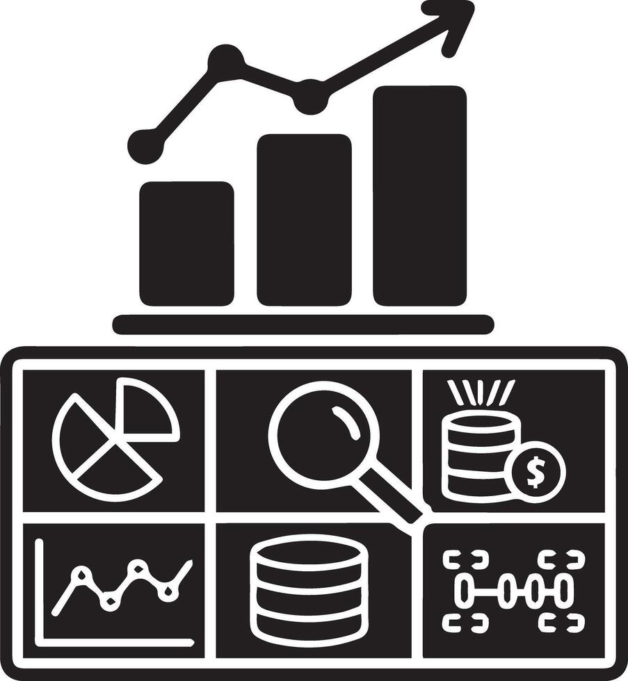 Data Analysis and Business Growth Visualization Icon vector