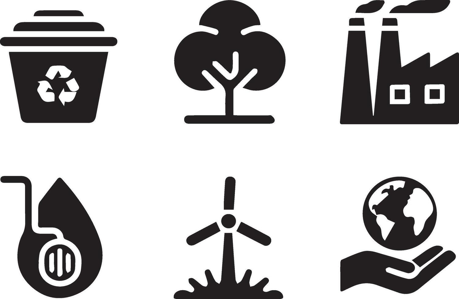 Sustainability Symbols Recycling, Nature, and Earth Preservation vector