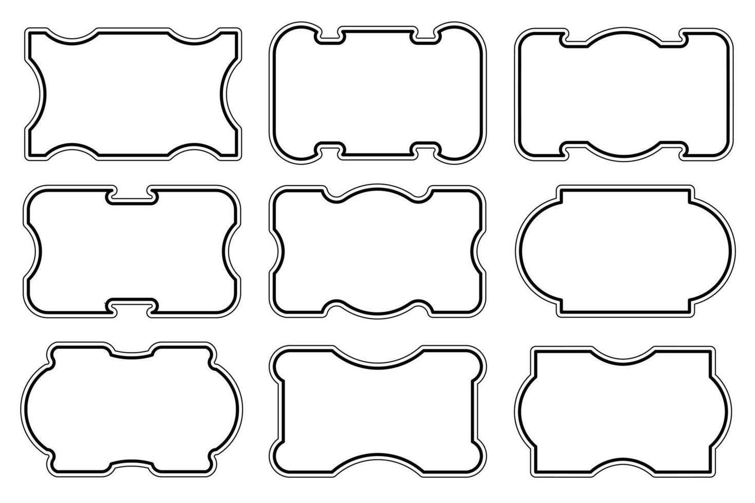 set of frame line art illustrations for decoration ornaments vector
