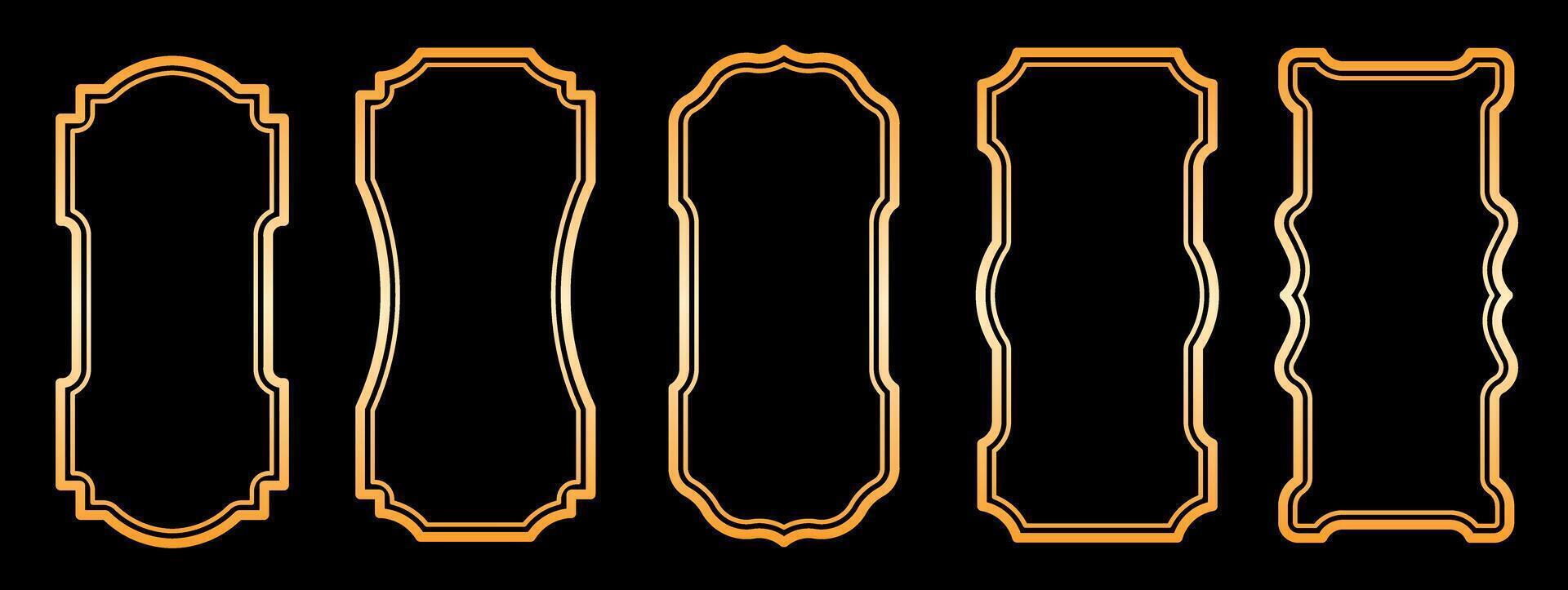 vintage frame isolated gold. Ornamental decorative frames vector