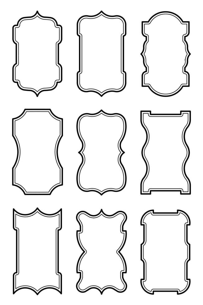 Collection of Elegant Frame Designs for Various Applications. with line art design style vector