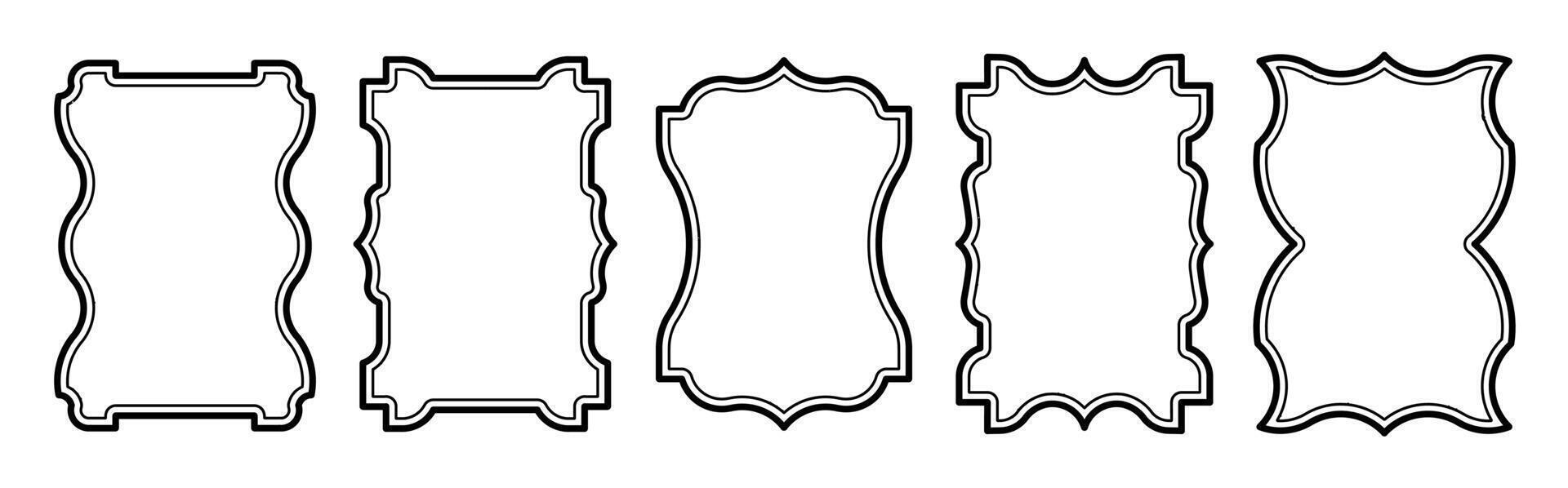 Collection of Decorative Frames and Borders. with line art design style vector