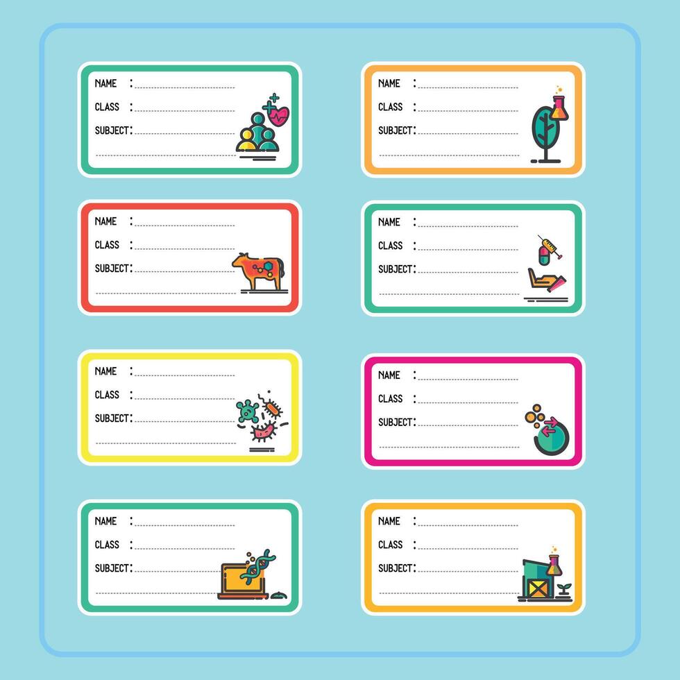 Colorful classroom labels for organization vector