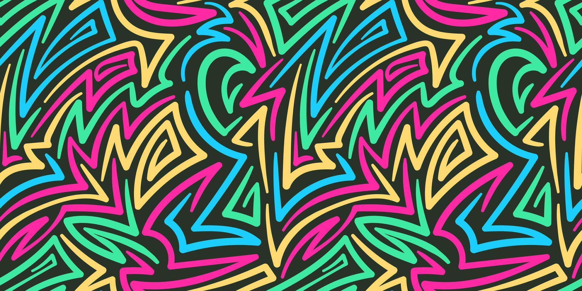 A colorful abstract pattern with a black background vector